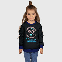 Свитшот детский Valheim лого и цепи, цвет: 3D-синий — фото 2
