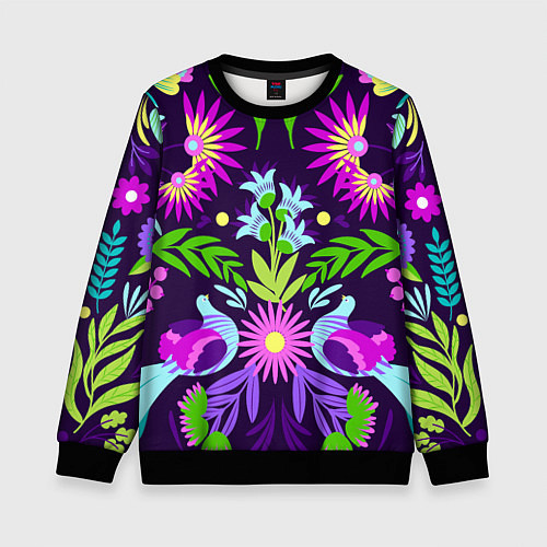 Детский свитшот Мексиканская феерия / 3D-Черный – фото 1