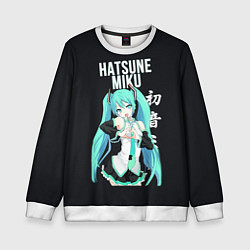 Свитшот детский Hatsune Miku Хацунэ Мику, цвет: 3D-белый