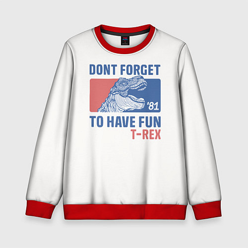 Детский свитшот T-rex Dino / 3D-Красный – фото 1