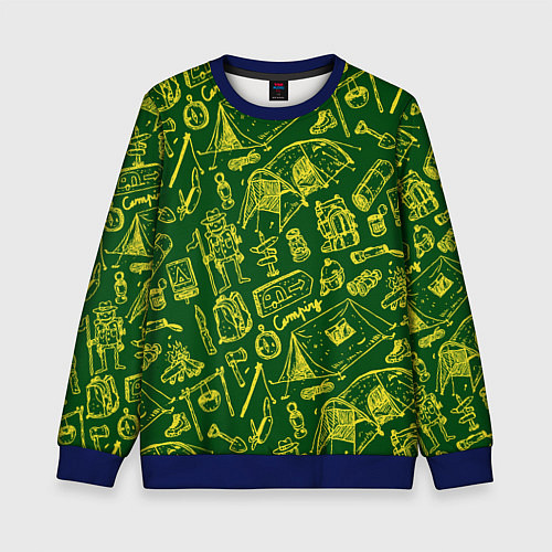 Детский свитшот Кемпинг / 3D-Синий – фото 1