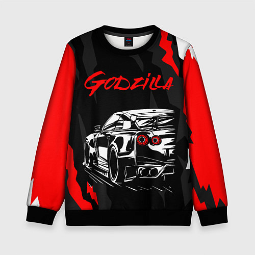 Детский свитшот NISSAN GT-R GODZILLA / 3D-Черный – фото 1