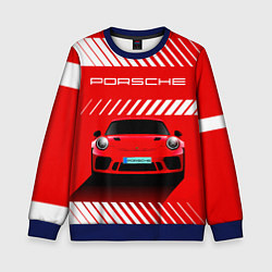 Свитшот детский PORSCHE ПОРШЕ RED STYLE, цвет: 3D-синий