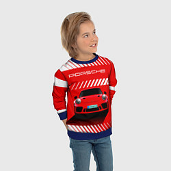 Свитшот детский PORSCHE ПОРШЕ RED STYLE, цвет: 3D-синий — фото 2