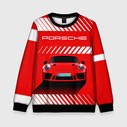 Свитшот детский PORSCHE ПОРШЕ RED STYLE, цвет: 3D-черный