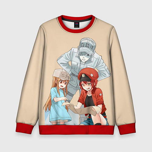 Детский свитшот Клетки за работой / 3D-Красный – фото 1