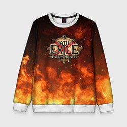 Свитшот детский Path of Exile Logo Путь изгнанника Лого Z, цвет: 3D-белый