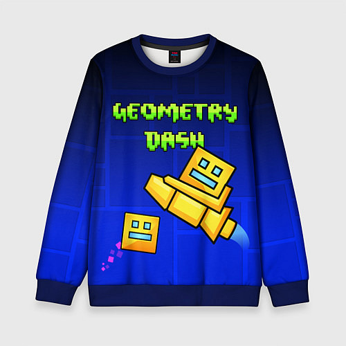 Детский свитшот Geometry Dash / 3D-Синий – фото 1
