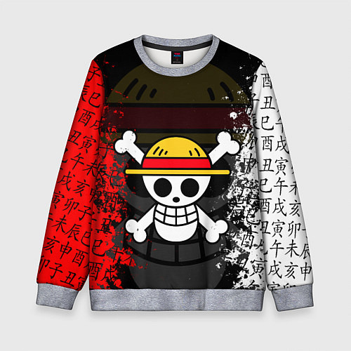 Детский свитшот ONE PIECE ВАН ПИС ЧЕРЕП / 3D-Меланж – фото 1