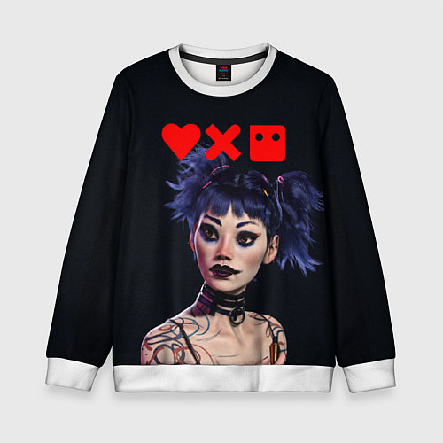 Детский свитшот Love, Death and Robots Lora Z / 3D-Белый – фото 1