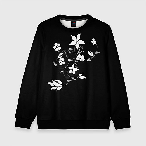 Детский свитшот Цвета цветов черное / 3D-Черный – фото 1
