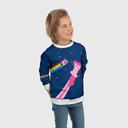 Свитшот детский Nyan cat x Pony, цвет: 3D-белый — фото 2