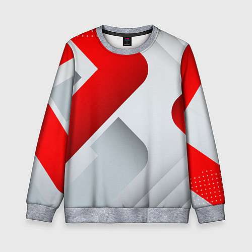 Детский свитшот 3D SPORT STYLE RED WHITE / 3D-Меланж – фото 1