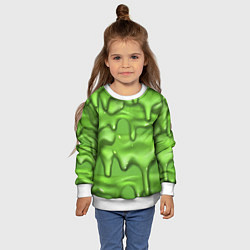 Свитшот детский Green Slime, цвет: 3D-белый — фото 2