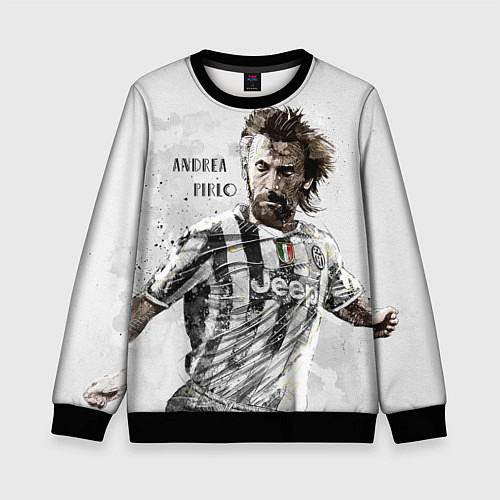 Детский свитшот Andrea Pirlo / 3D-Черный – фото 1