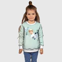 Свитшот детский Чимин в цветах, цвет: 3D-белый — фото 2