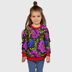 Свитшот детский Цветочный Паттерн, цвет: 3D-красный — фото 2