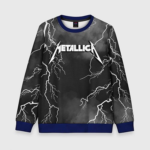 Детский свитшот METALLICA РАЗРЯД МОЛНИИ / 3D-Синий – фото 1