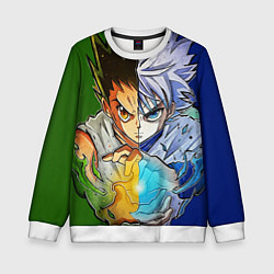 Свитшот детский Киллуа золдик и Гон хантер, цвет: 3D-белый