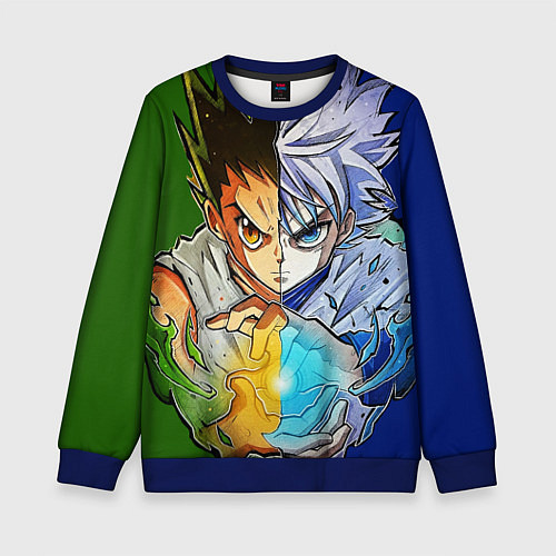Детский свитшот Киллуа золдик и Гон хантер / 3D-Синий – фото 1