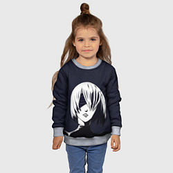 Свитшот детский Nier Automata 2B Z, цвет: 3D-меланж — фото 2