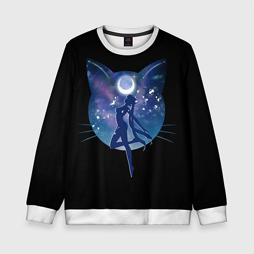 Детский свитшот Sailor Moon силуэт / 3D-Белый – фото 1