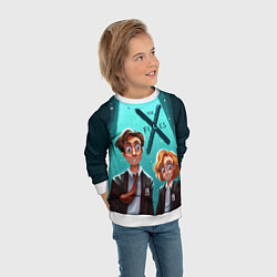 Свитшот детский Fox Mulder and Dana Scully, цвет: 3D-белый — фото 2