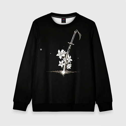 Детский свитшот Nier - Sword and Flowers / 3D-Черный – фото 1