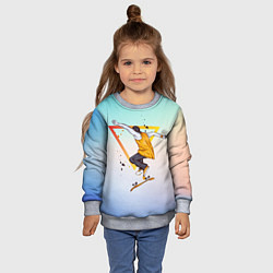 Свитшот детский Скейтер, цвет: 3D-меланж — фото 2