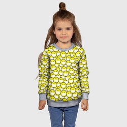 Свитшот детский Смайлики в Масках, цвет: 3D-меланж — фото 2