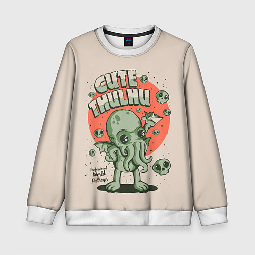 Детский свитшот Милый Ктулху / 3D-Белый – фото 1