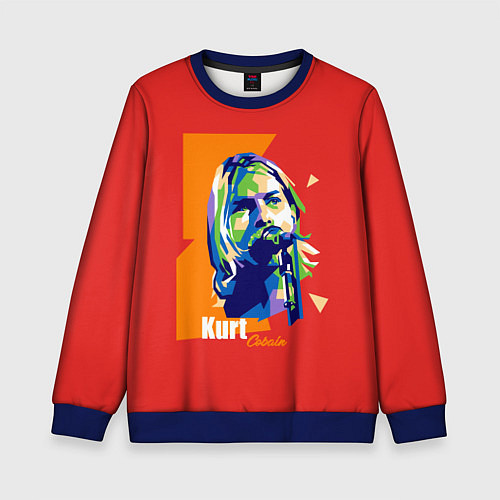 Детский свитшот Kurt Cobain / 3D-Синий – фото 1