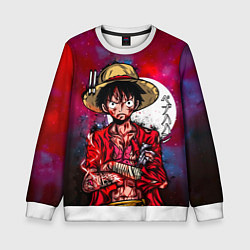 Свитшот детский Луффи One Piece Большой куш, цвет: 3D-белый