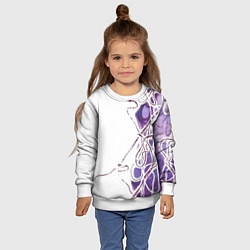 Свитшот детский Фиолетовые нити, цвет: 3D-белый — фото 2