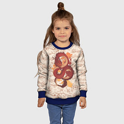 Свитшот детский Китайский Дракон и Сакура, цвет: 3D-синий — фото 2