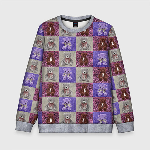 Детский свитшот Медведи на ковре / 3D-Меланж – фото 1