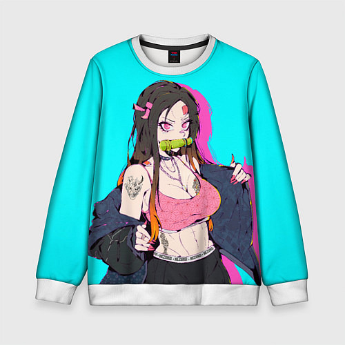 Детский свитшот Стильная Нэезуко / 3D-Белый – фото 1