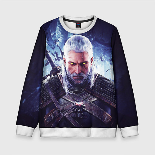 Детский свитшот THE WITCHER GERALT OF RIVIA / 3D-Белый – фото 1