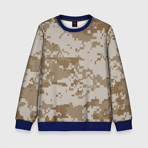 Детский свитшот Камуфляжный пиксель / 3D-Синий – фото 1