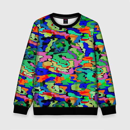 Детский свитшот Абстрактный милитари / 3D-Черный – фото 1