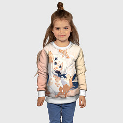Свитшот детский Genshin Impact, Паймон, цвет: 3D-белый — фото 2