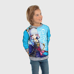 Свитшот детский Genshin Impact, Аяка, цвет: 3D-меланж — фото 2