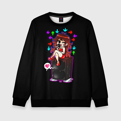 Детский свитшот Гёрлфренд Girlfriend / 3D-Черный – фото 1