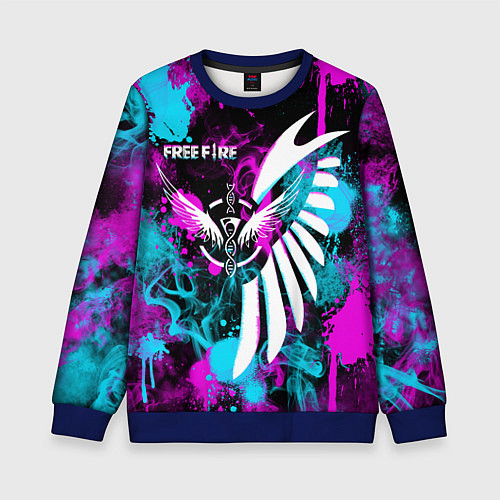 Детский свитшот FREE FIRE NEON / 3D-Синий – фото 1