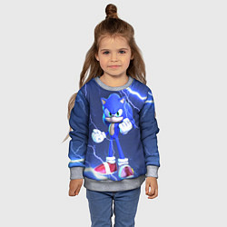 Свитшот детский SONIC СОНИК СИНИЙ ЁЖ Z, цвет: 3D-меланж — фото 2