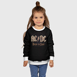 Свитшот детский ACDC Rock or Bust, цвет: 3D-белый — фото 2