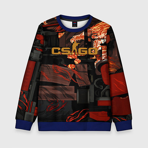 Детский свитшот HOWL ВОЙ СКИН CS / 3D-Синий – фото 1