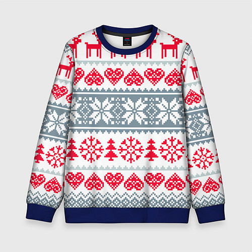 Детский свитшот Вязаный рисунок / 3D-Синий – фото 1