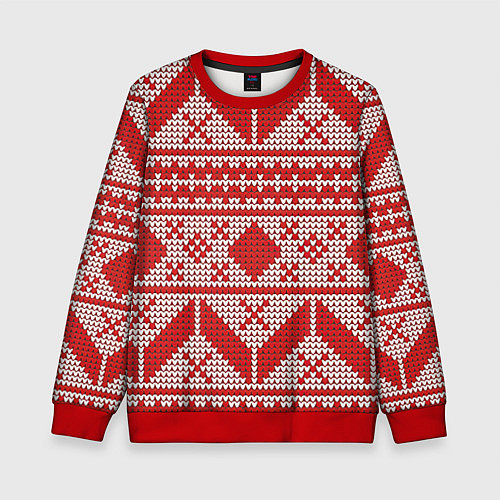 Детский свитшот Вязаный рисунок / 3D-Красный – фото 1