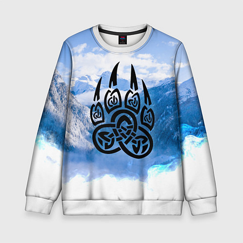 Детский свитшот Печать Велеса Волчья лапа / 3D-Белый – фото 1